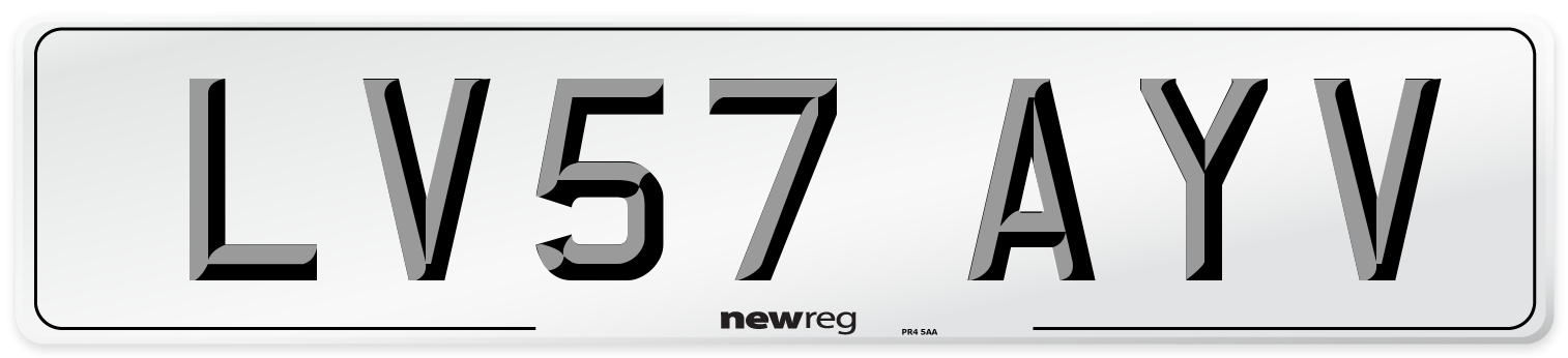 LV57 AYV Number Plate from New Reg